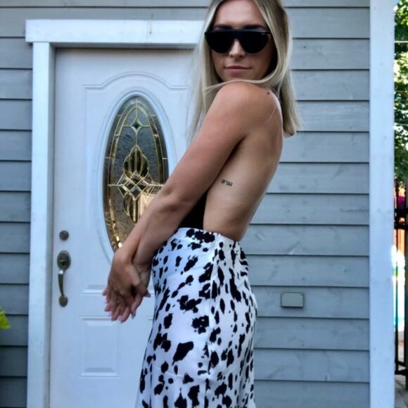 NWT Runway the label cowprint midi skirt XSMALL - Picture 11 of 14